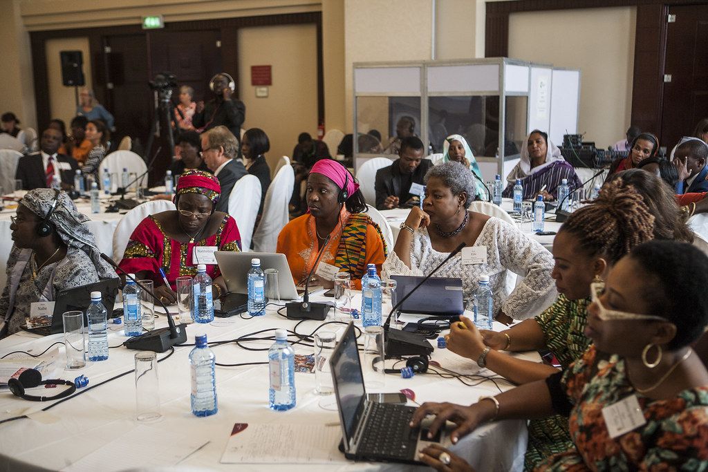 Delegates in discussion